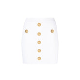 White Polyester Mini Skirt